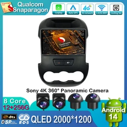 Android 14 Car Radio For Ford Ranger F250 2011 - 2015 Multimedia Serero Video Player GPS Navigation CarPlay Auto 4G WIFI QLED BT