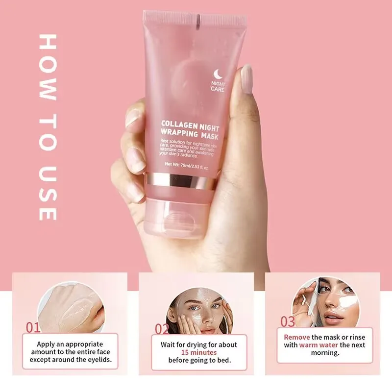 Mascarilla Facial exfoliante de colágeno coreano,  hidratación elástica, reduce la flacidez, embotamiento