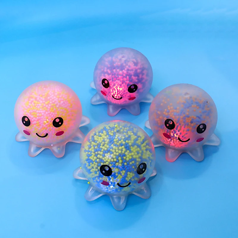 Glowing Light Squid Vent Ball Squeeze Toys Bubble Octopus Ball Stress Relief  Gift Toy