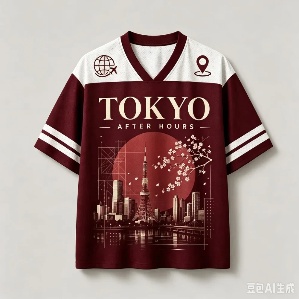 Harajuku Japanese Tokyo Night City 3D Printed Men V-neckT-Shirt  Sport Quick-Dry Breathable Comfortable Leisure Y2K Parent-Child