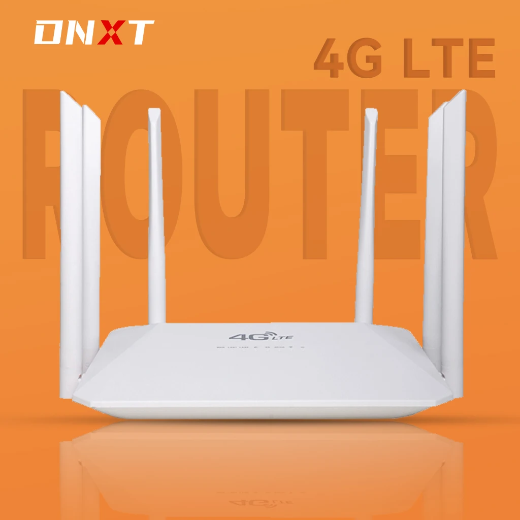 

Маршрутизатор DNXT 210M 4G Маршрутизатор для SIM-карты LTE Маршрутизатор CPE 4G 3 порта Ethernet и 4 беспроводных антенн