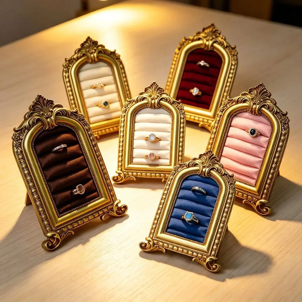 French Photo Frame Display Velvet Ring Jewelry Stall Jewelry Shooting Props Desktop Ornaments Table Decoration Accessories
