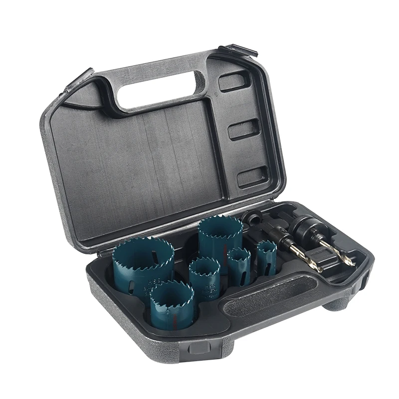 9 قطعة مجموعة المنشار الثقب 19-57 مللي متر HSS ثنائية المعدن هول المنشار القاطع لقمة ثقب مجموعة لحفر الخشب على أنبوب عدد وأدوات #1