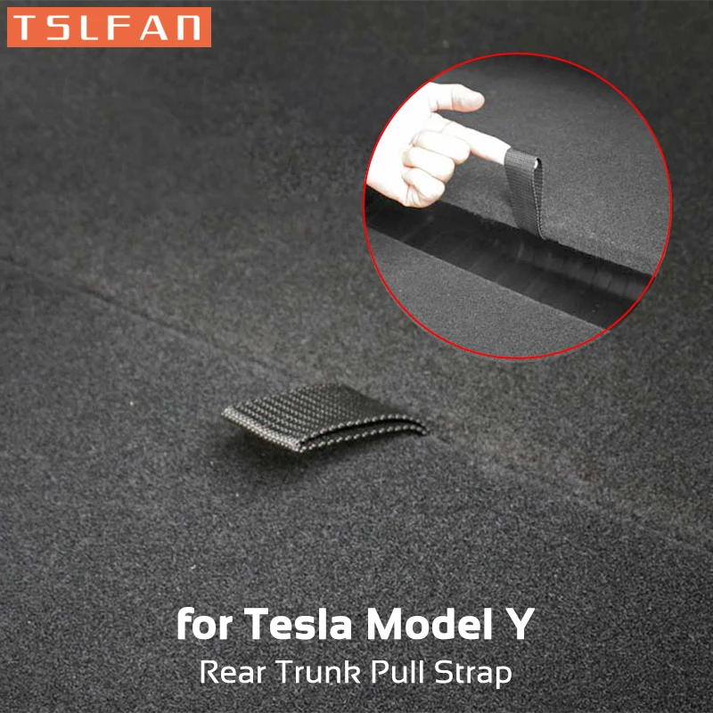 1pc Rear Trunk Pull Strap for Tesla Model Y 2021-2023 Drawstring Open Tail Storage Cover Drawer Organizer Car Accessories