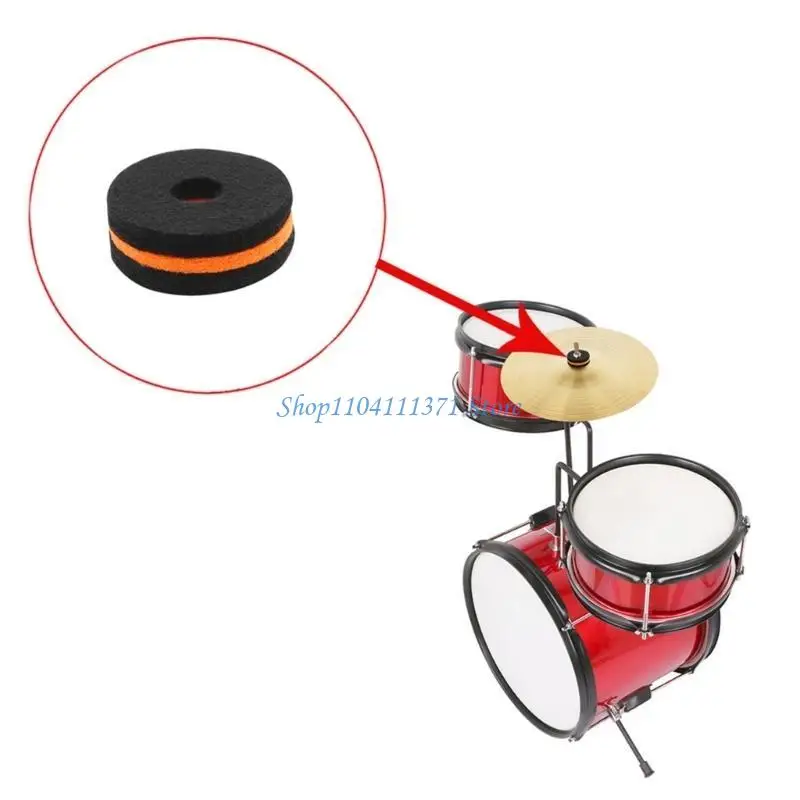 P9FC 10 Pcs Drum Cymbal Felt Pad Round Cymbal Stand Felt Washers Non Slip Felt Pads Cushions Percussion Drum accessories