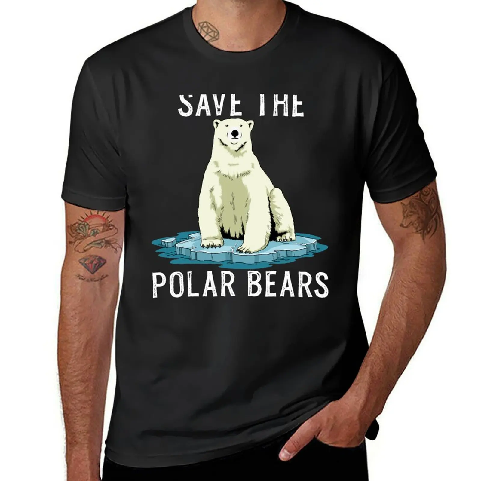 Save The Polar Bears Shirt Anti Climate Change Polar Bear T-Shirt vintage anime clothes men clothings