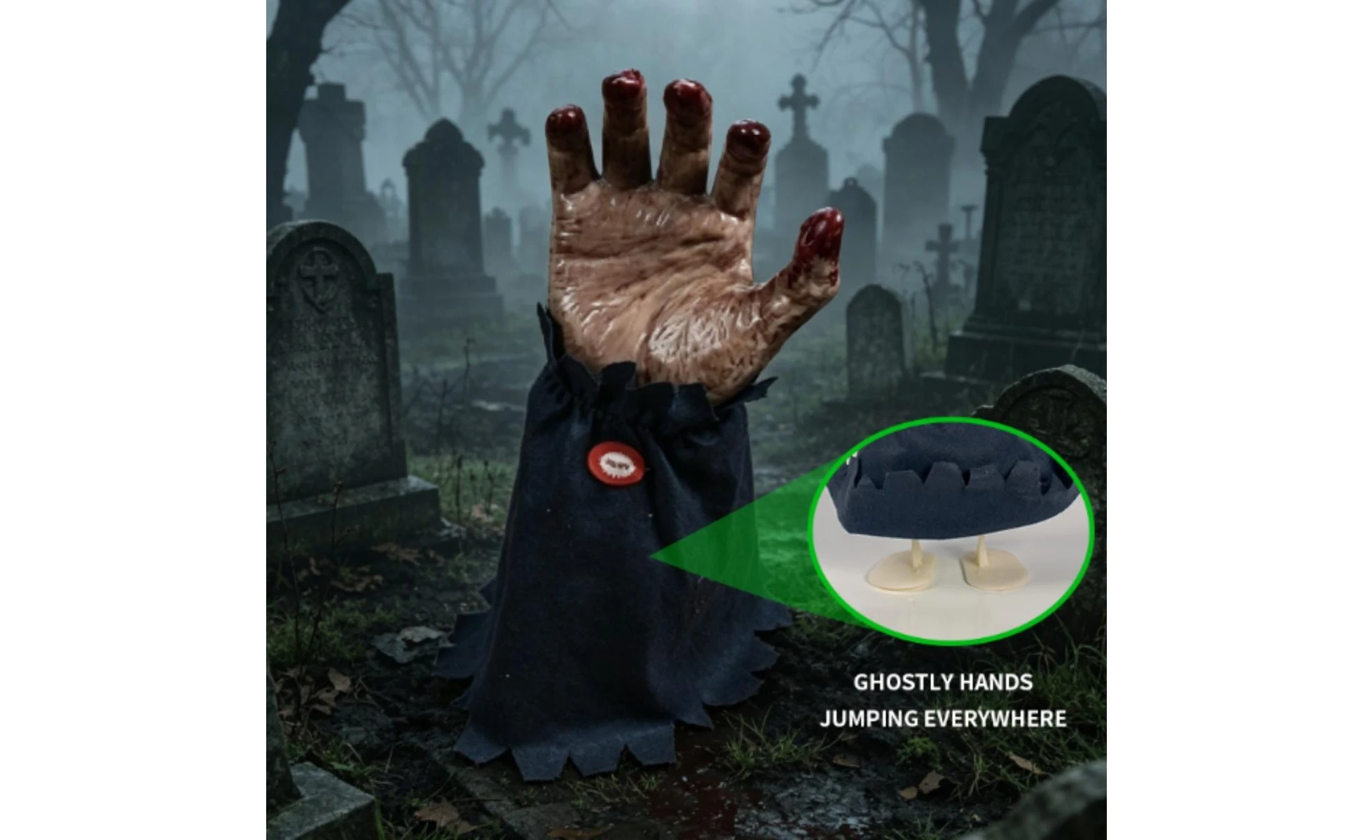 Ghost Hand Decoration Spooky Animated Hand with Cloth Base Animatronic Prop Scary Sturdy for Tabletop Displays