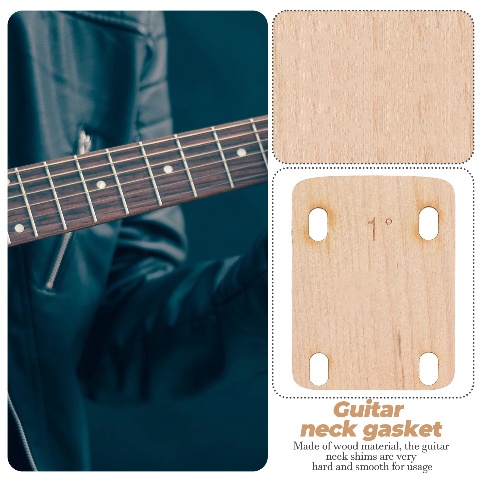 

3 Pcs Guitar Spacers Repair Bolt-on Neck Shims Plate Cake Parts Maple Accessories