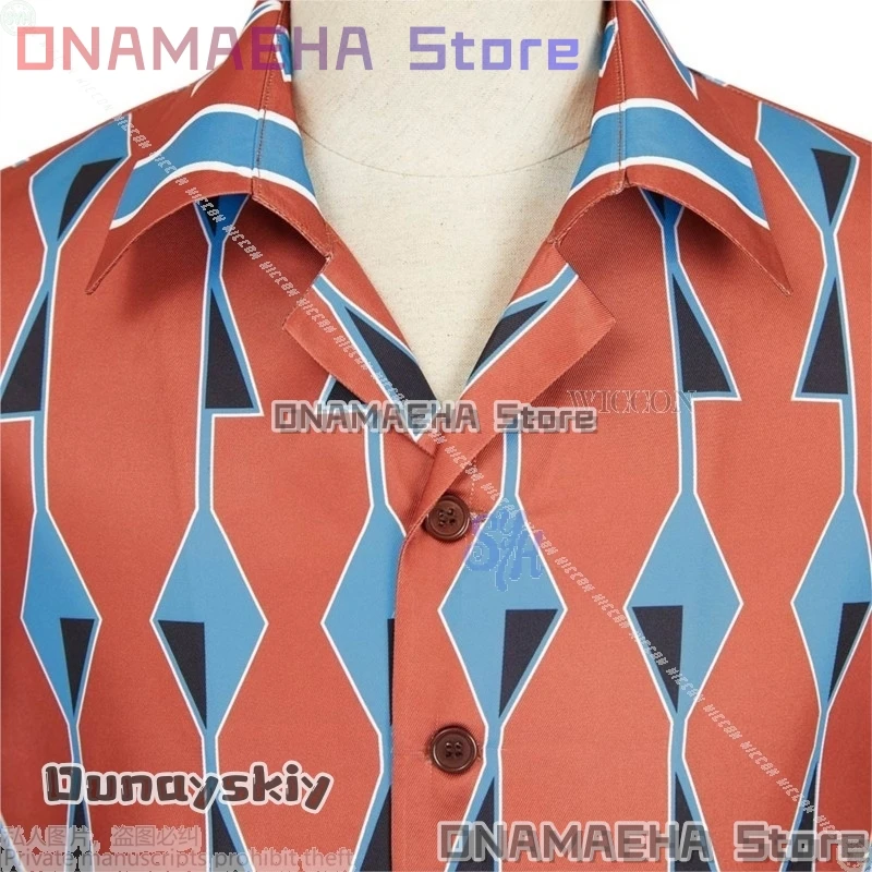 Yoichi Nagumo Cosplay SAKAMOTO DAYS Kostum Anime Kemeja Oranye Pola Geometris Vintage Wig Halloween{Uhauha Cos}Pesta Cos