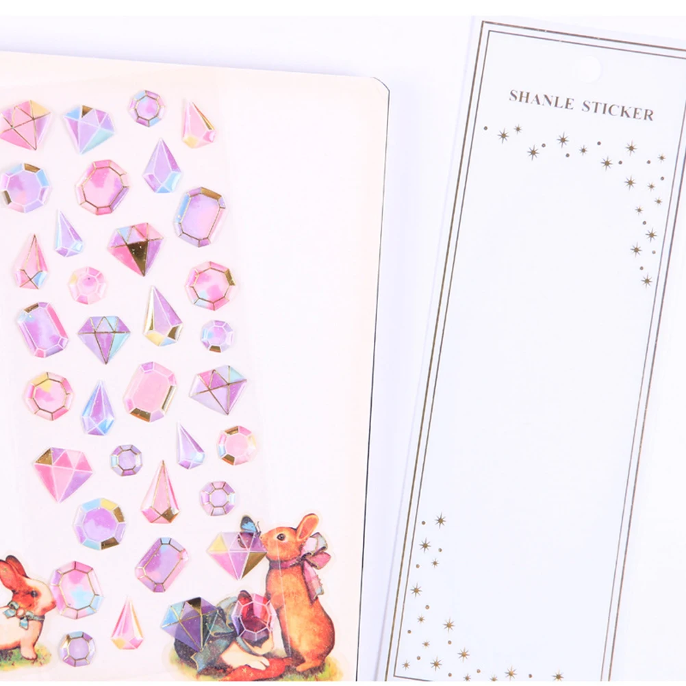 

4 Sheets Crystal Stickers DIY Photo Album Decor Diamond Pattern Scrapbooking Kids Crafts Classroom Planners Stationery Journal