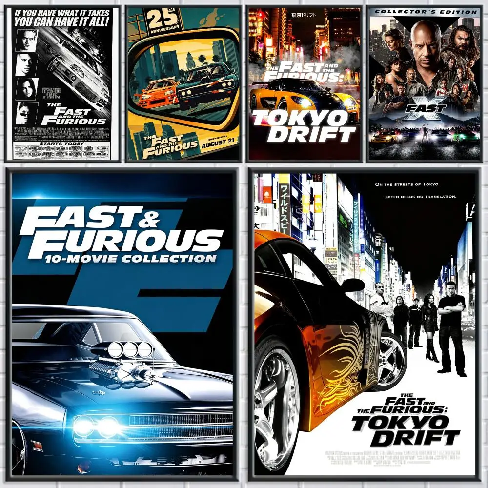 movie Fast & Furious Poster Poster HD Self Adhesive Waterproof Art Print Wall Decor for Bedroom Living Room Home Gift