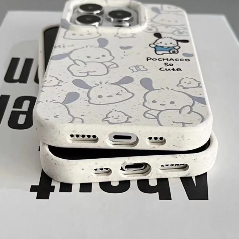 Sanrio-funda de teléfono con soporte de Pochacco para IPhone, 15 Pro, 14, 13, 12, 11 Pro Max, X, cubierta creativa de dibujos animados, protección