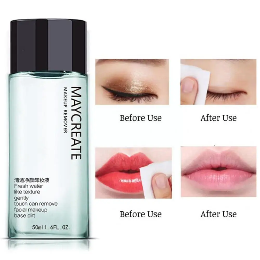 Sdotter 50ml Portable Makeup Remover Cleansing Liquid Water Skin Eye Water Lip Gentle Make-up Target Care Face Travel Remover Z8