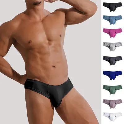 ADANNU Briefs Male Underwear Nine Solid Colors Insensitivity Skin-friendly Color With Zero Independent Codpiece Men Sport Short