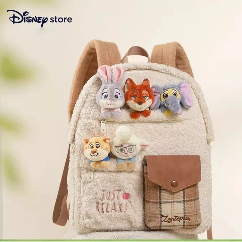 

Disney Toy Story Zootopia Sherpa Fleece Plush Backpack With Stuffed Dolls For Girls Students Outdoor Commute School