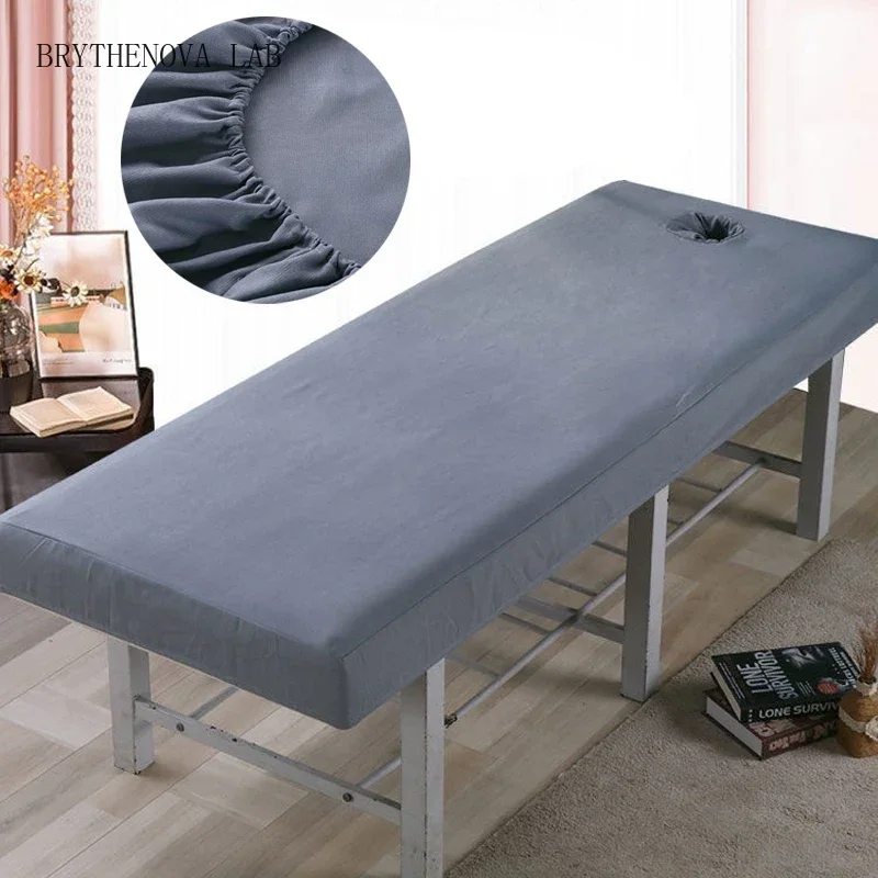 WOSTAR with Breath Hole Elastic Massage Table Fitted Sheet Cover Mattress Beauty Salon Bedspread Body Spa Treatment Bed Sheet