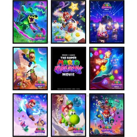 Super M-Mario Galaxy Movie Canvas Poster, Exquisite Wall Art for Living Room Bedroom & Cinema Space Ideal Gift for Nintendo Fans