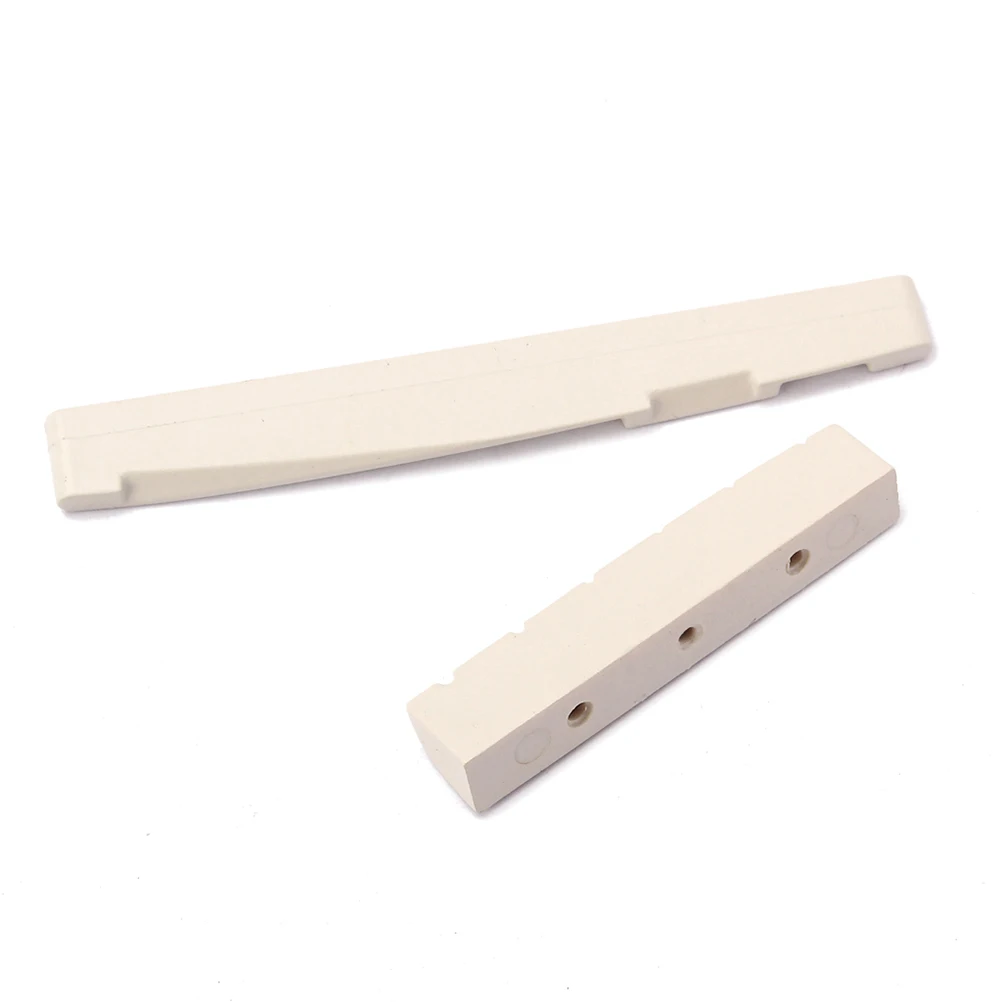 

Plastic Acoustic Guitar Nut and Saddle Replacement Easy Fit for Better Playability Guitar Saddle and Nut Kit Professional