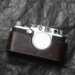 Leica iii Case Handmade Half Case Leash Camera Strap Leather Camera Half Case For Leica iiif Case Camera Genuine Leather Bag