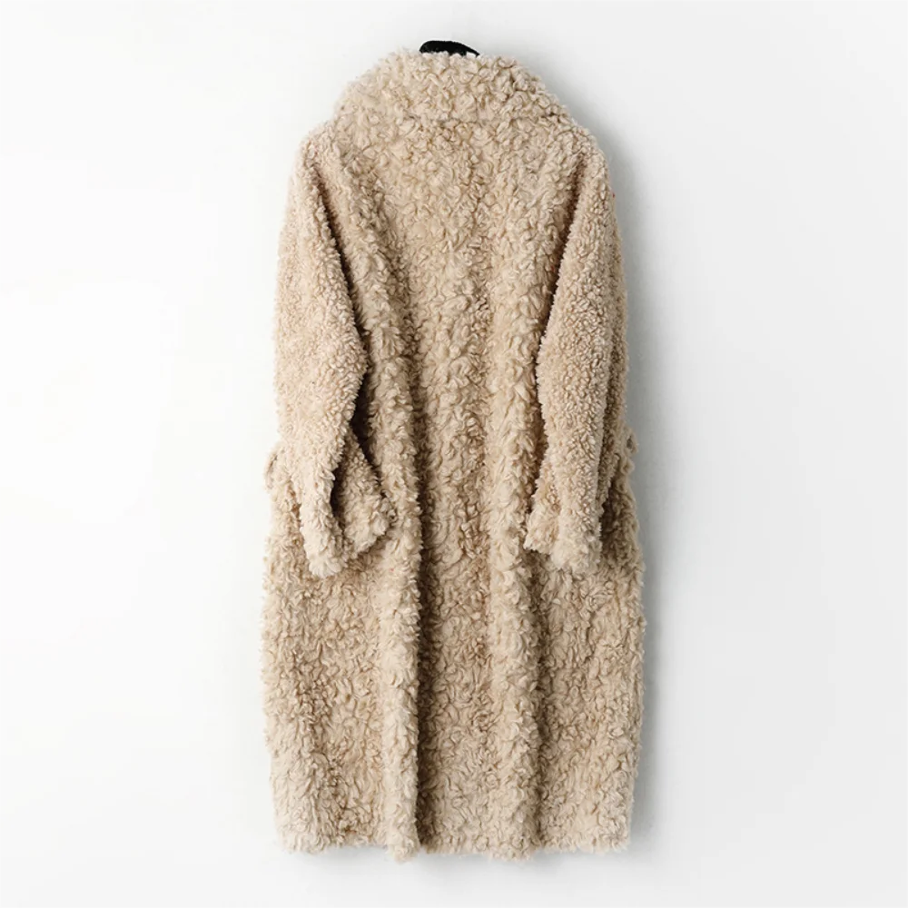 karaoke lamb wool medium long sheep sheared wool coat women\'s composite fur