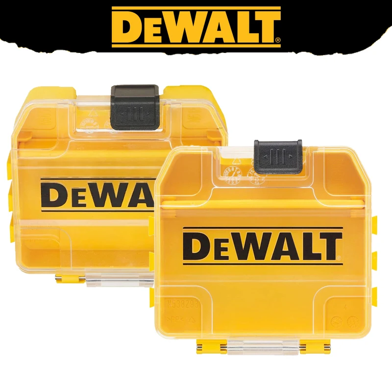 DEWALT TSTAK Mini wytrzymała obudowa żółta mała skrzynka narzędziowa do układania w stosy 74*67*17MM przechowywanie wierteł skrzynka na akcesoria narzędziowe 2-częściowa