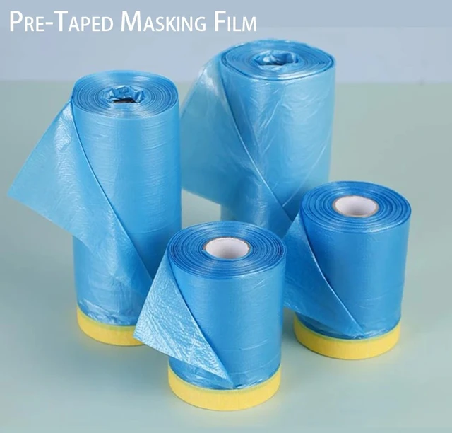 Folia maskująca z taśmą, folia plastikowa, taśma samochodowa washi, bez pozostałości, plastikowa tkanina do malowania.