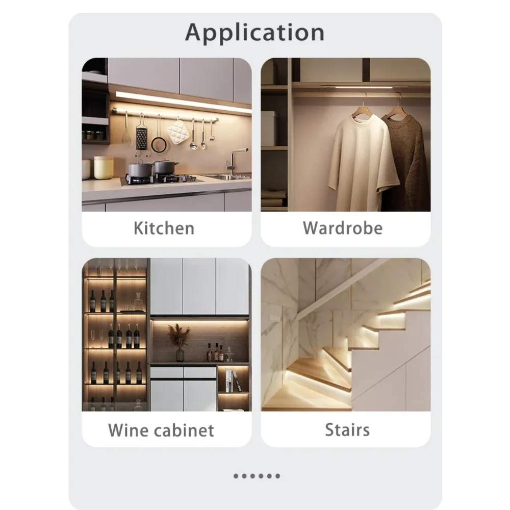 LED Cabinet Light Gesture Control Touch Dimming Switch PIR Motion/Hand Wave Sensor Smart LED Closet Cabinet Light/Wardrobe Lamp