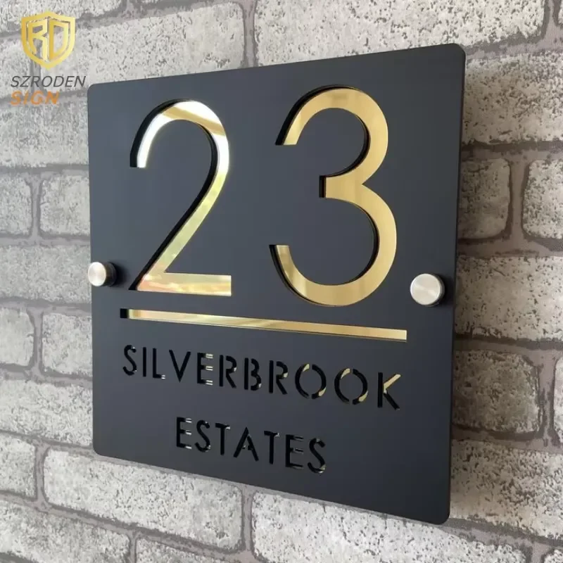 High Quality Metal Door Office Number Plates and Letters Custom House Number
