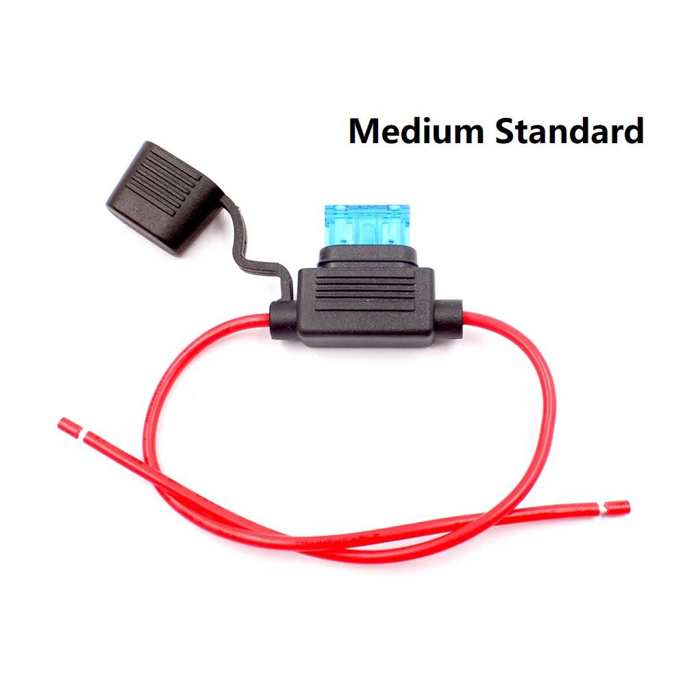 2 Stück Sicherungshalter Medium Standard ATC ATO Sicherungskasten Buchse Wasserdicht mit Kabel 5A 7,5A 10A 15A 20A 25A 30A 35A Sicherung