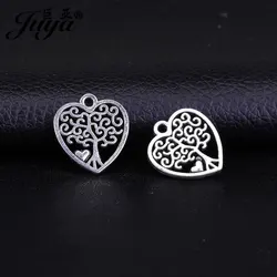 20pcs/lot Hollow Heart Pendant Tree Of Life Charms For DIY Making Earrings Necklaces Jewelry Findings Accessories 18.5x17mm