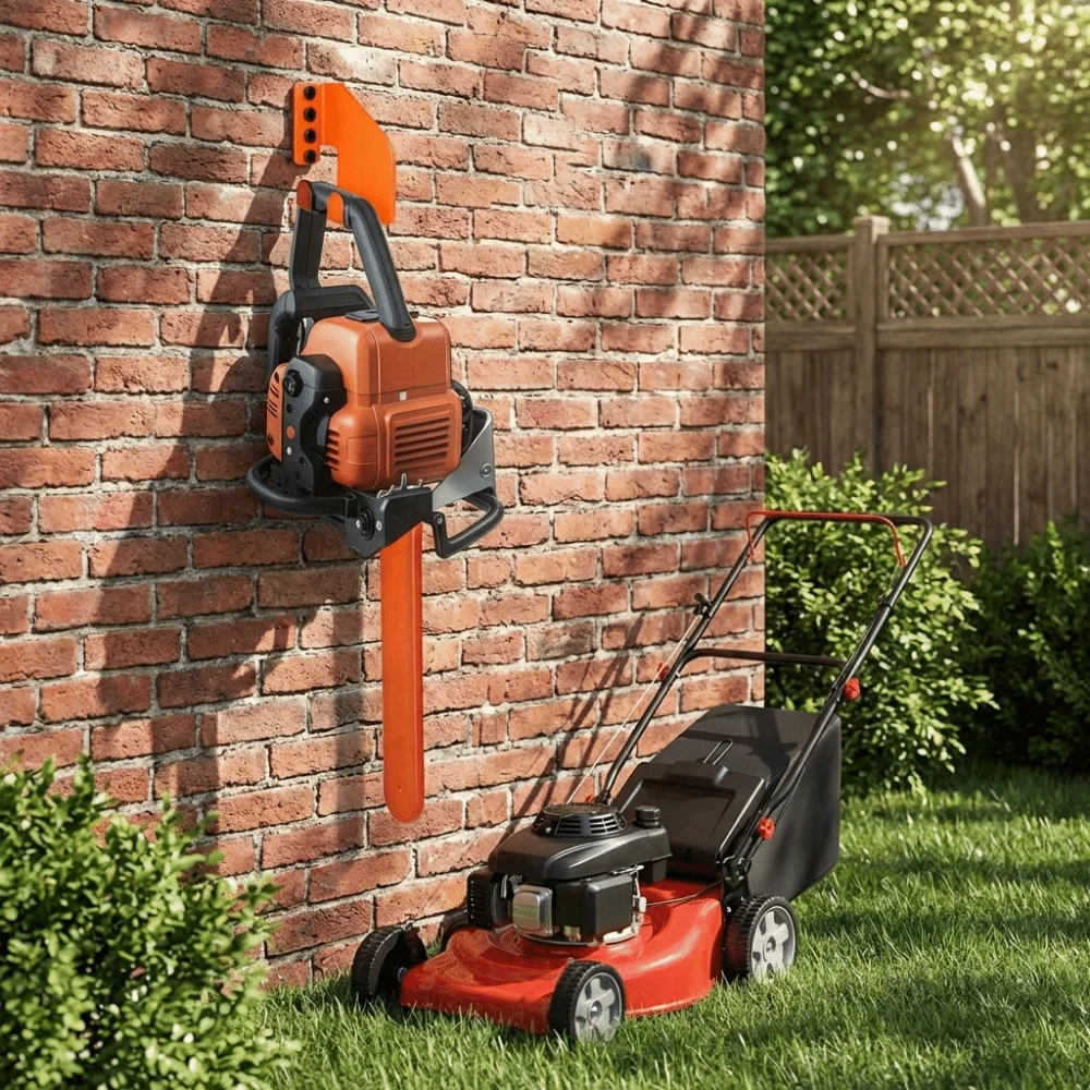 

Iron Wall Mount Chainsaw Holder Heavy-Duty Space Saving Tools Storage Hooks Garden Storage Shovel Hanger Garden Tool Storage