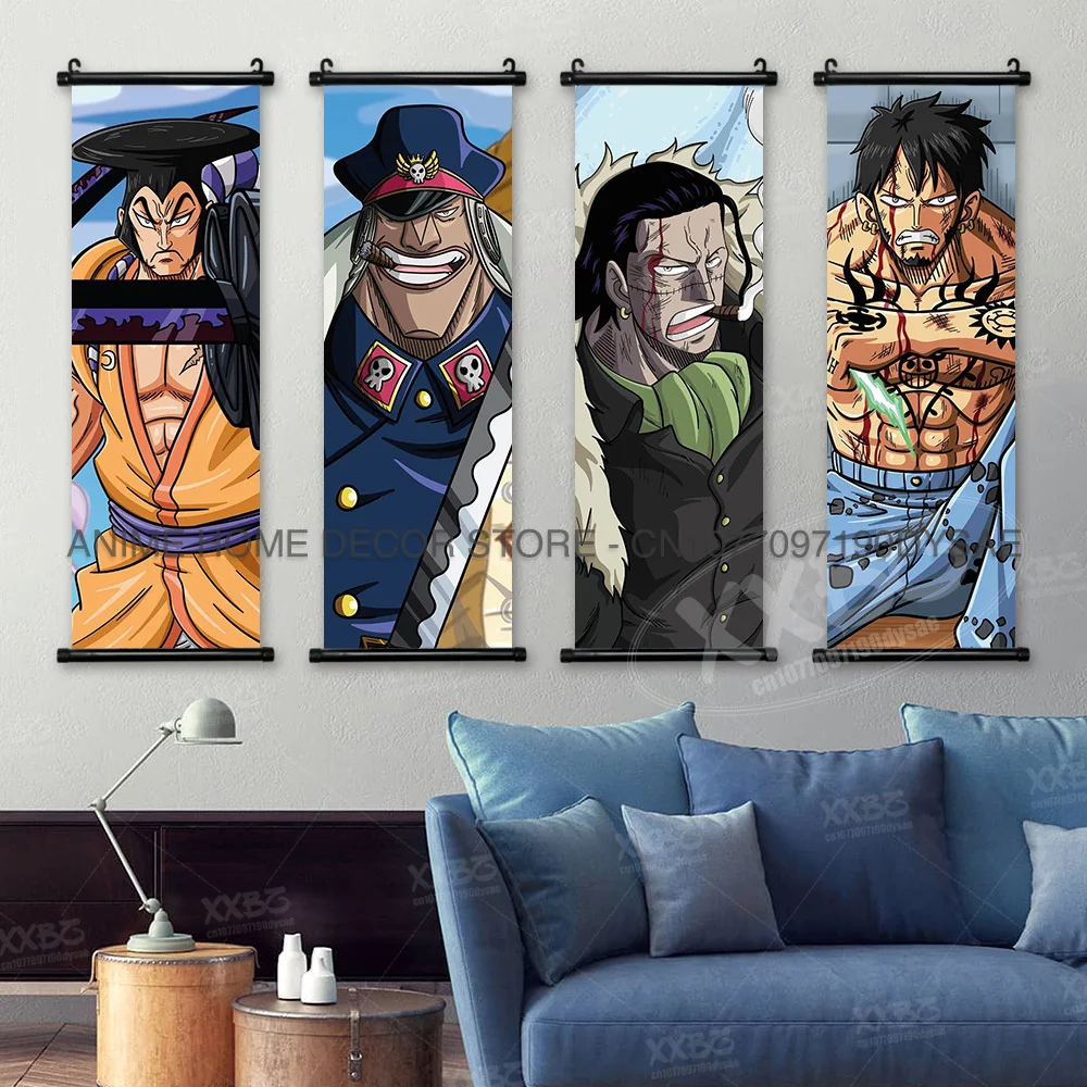 ONE PIECE Posters Monkey D. Luffy Home Decor Roronoa Zoro Wall Art Vinsmoke Sanji Scrolls Pictures Eustass Kid Anime Paintings