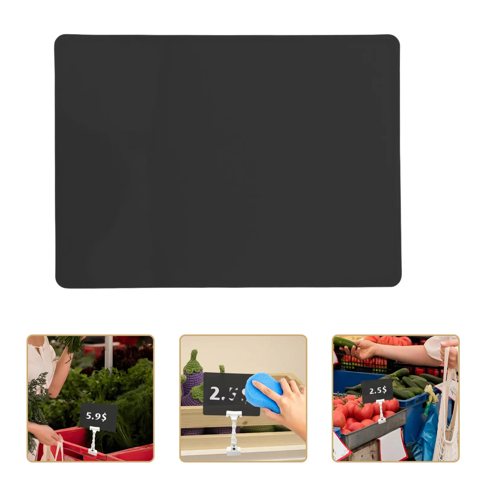 6Pcs Plastic Waterproof Double Sided Prices Tags Erasable Holder For Supermarket Price Display For Teachers Shelf