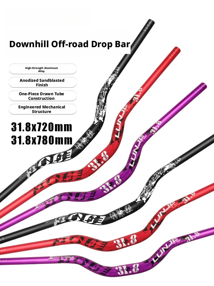 

LUNJE Aluminum Alloy Mountain Bike Dazzling Bicycle Camouflage Handlebar, Downhill Off-road 780mm Swallow Handlebar Accessories