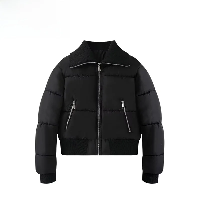 

EVEA Casual Cotton Jaet Women's Faion Autumn Winter Zipper Closure Long Sve Ne Polyester Fiber All-Match Ribbed...