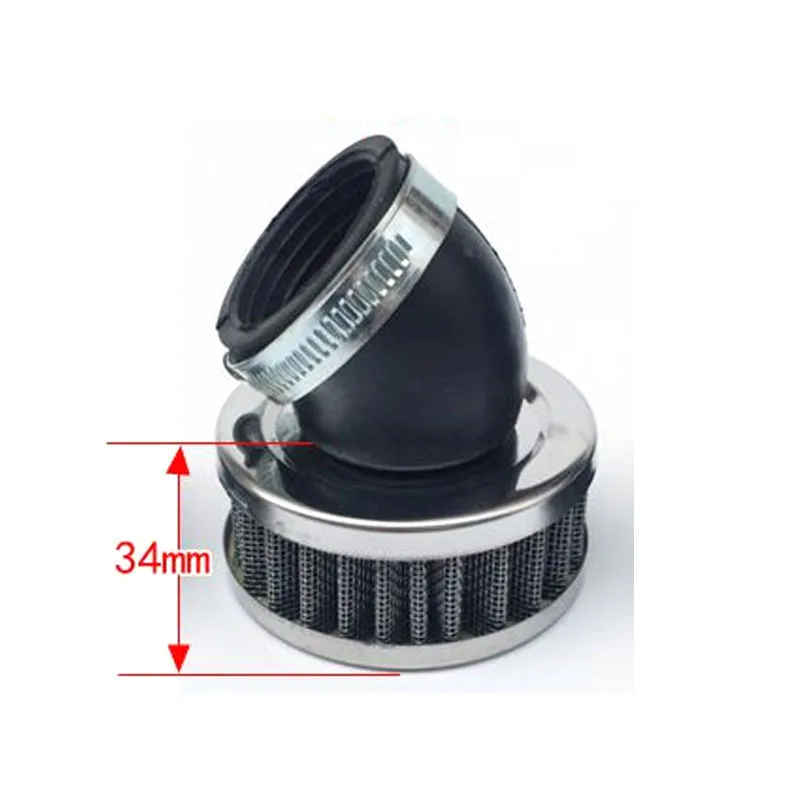 Motorcycle Round Air filter 35mm 38mm 42mm 45mm 48mm 50mm Straight Bevel Right Angle for 110cc 125cc 150cc 200cc 250cc