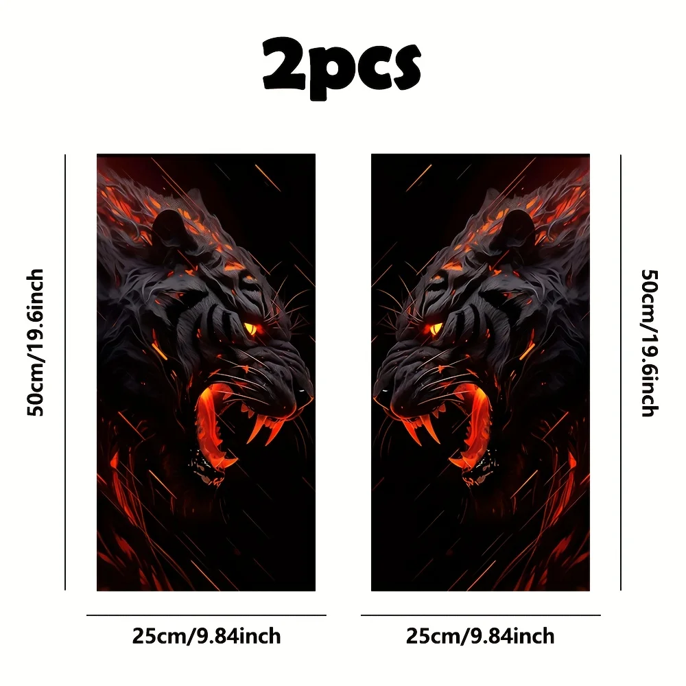 2 pieces of Huohu car stickers, made of vinyl waterproof material, suitable for protecting door posts and preventing scratches,
