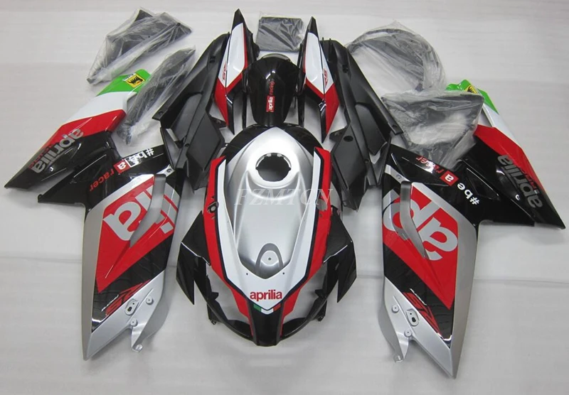 4Gifts New ABS Fairings Kit Fit For Aprilia RS125 RS4 50 125 2006 2007 2008 2009 2010 2011 06 - 11 Bodywork Set Silver Red