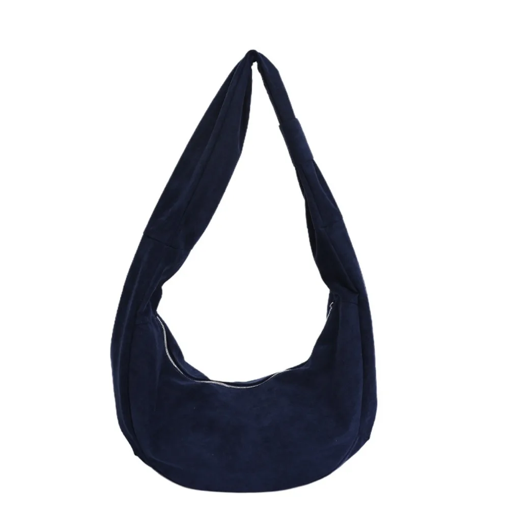 

Замшевая матовая сумка для пельменей на молнии, однотонная винтажная сумка через плечо из искусственной кожи, большая вместительная женская сумка-тоут в корейском стиле для девочек