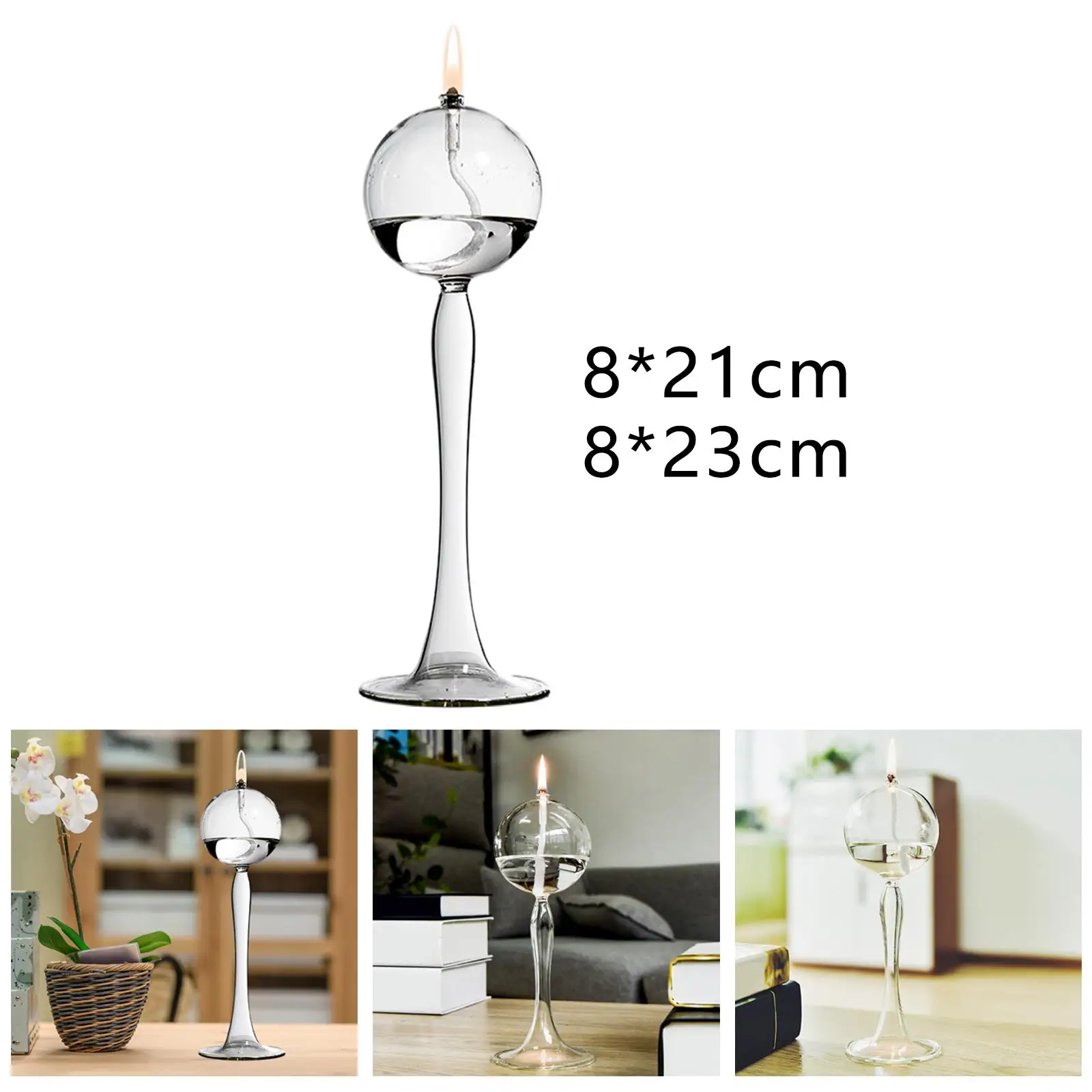 ガラス製キャンドルスティックホルダー、燭台、クリアキャンドルホルダー、ルームキャンドルスティック、クリスマス