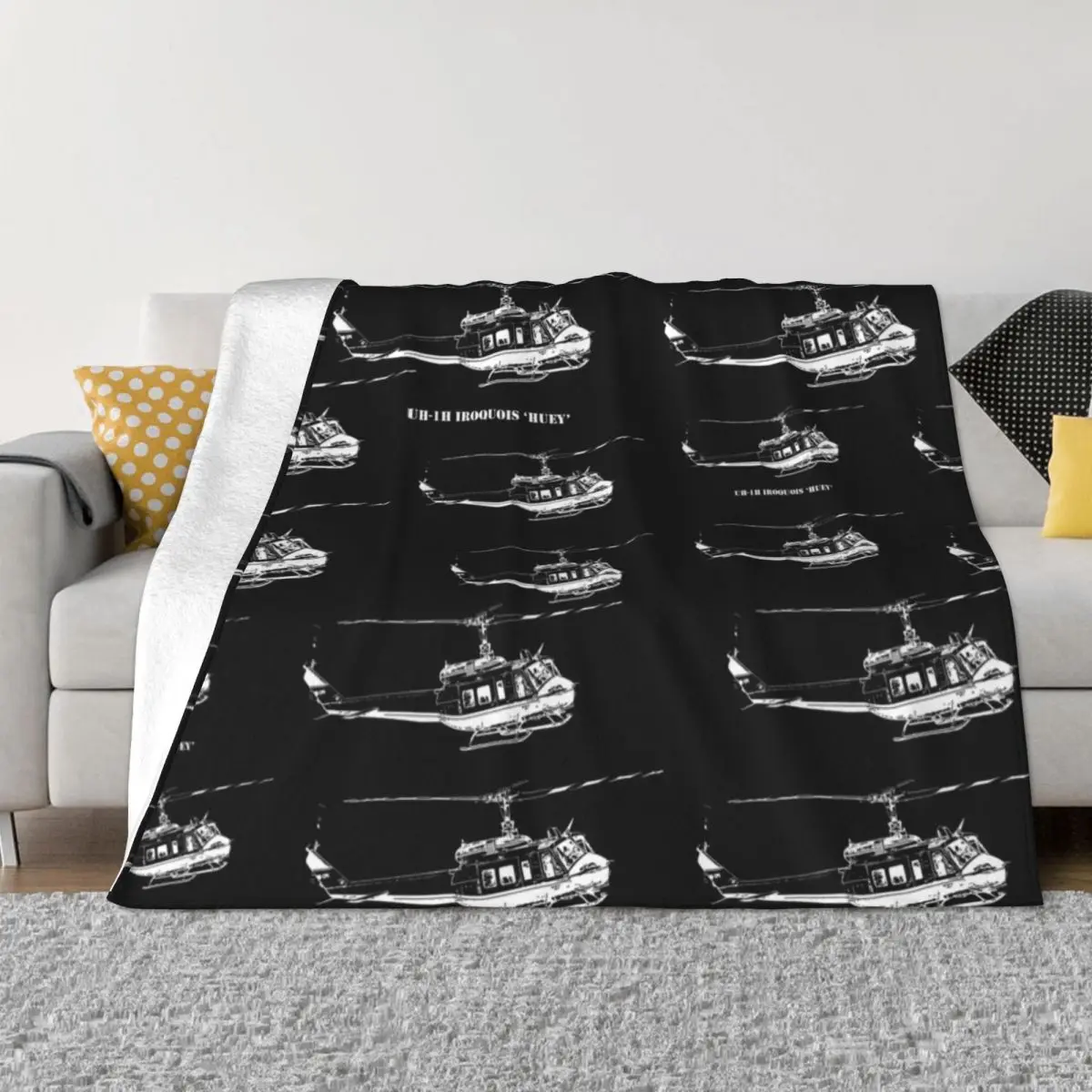 

UH-1H Huey Helicopter Throw Blanket heavy blanket to sleep Designer Blankets Extra Large Throw Blanket