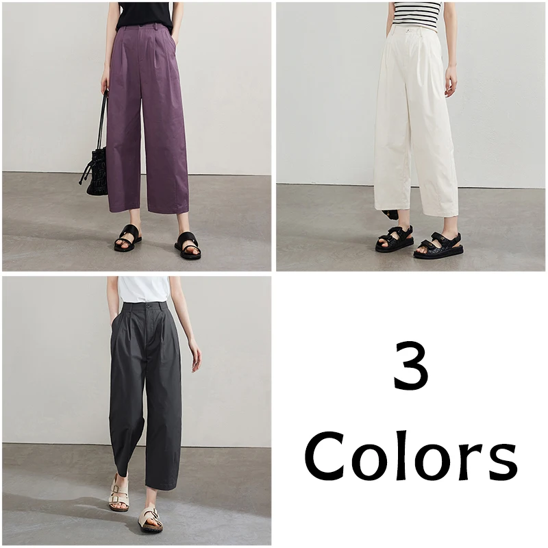

Loose Balloon Pants High Waist Commuter Nine Points Casual Wide Leg Women's Loose Fit Trousers For Business And Casual Wear