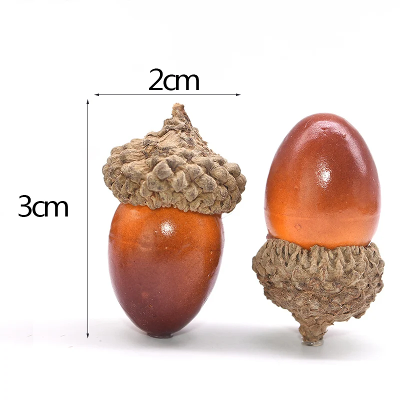 10/20/50pcs 3cm Artificial Acorn Nuts Christmas Fake Fruit Xmas Tree Ornaments Christmas Home Decor Xmas Bauble New Year Navidad