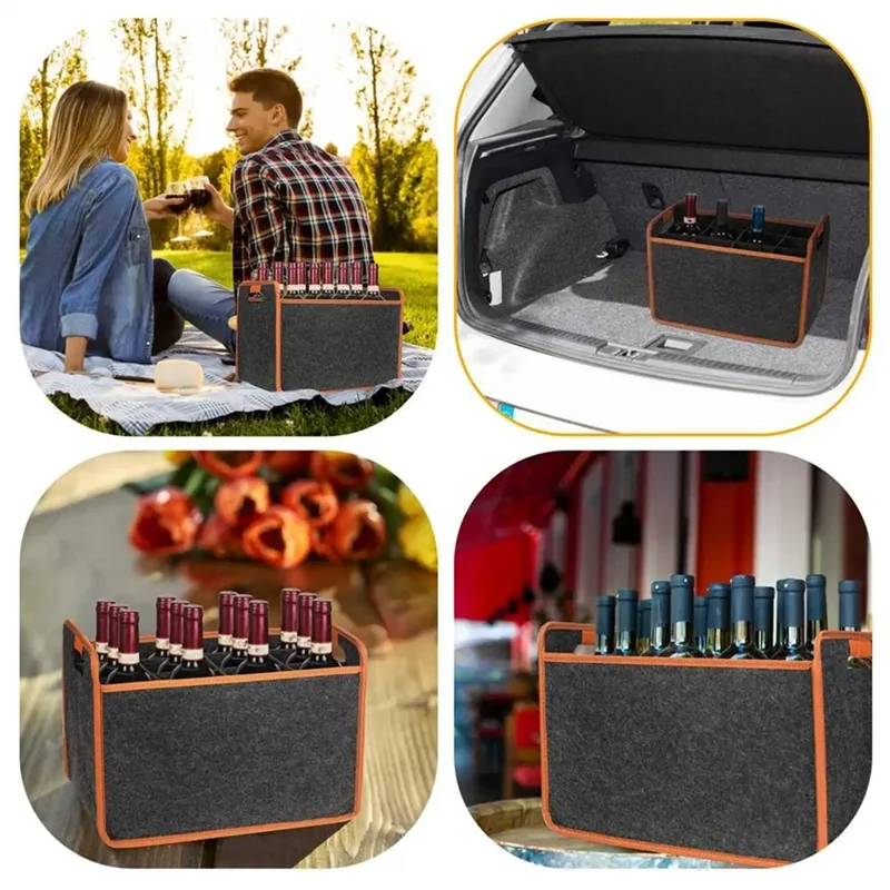 

TURE Wine Bottle Holder Carrier Bag For 12 Bottles Wine Bottle Bag Compartments Bottles With Carry Handles For Travel Camping