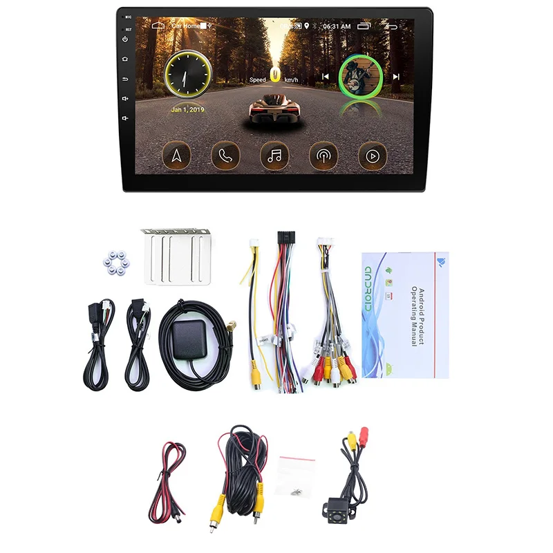 

2 Din 10.1 Inch Android 8.1 Universal Car Radio 1G+16G Stereo GPS Navi WIFI USB Bluetooth Multimedia MP5 Player with Camera