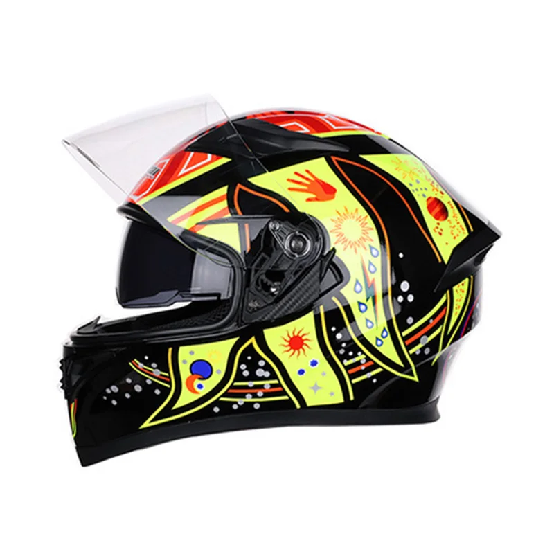 Double Lens Motorcycle Helmet Men's Motocross Racing Helmet Electric Vehicle Ladies Winter Full Cover Helmet Full Face Helmet