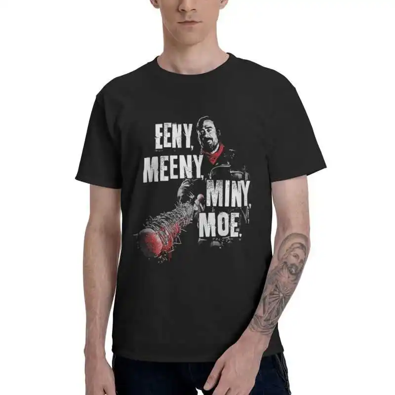Винтажная Футболка Ходячие мертвецы Мужская хлопковая футболка с коротким рукавом Eeny Meeny Miny Moe Negan футболки Топ Модные футболки подарок