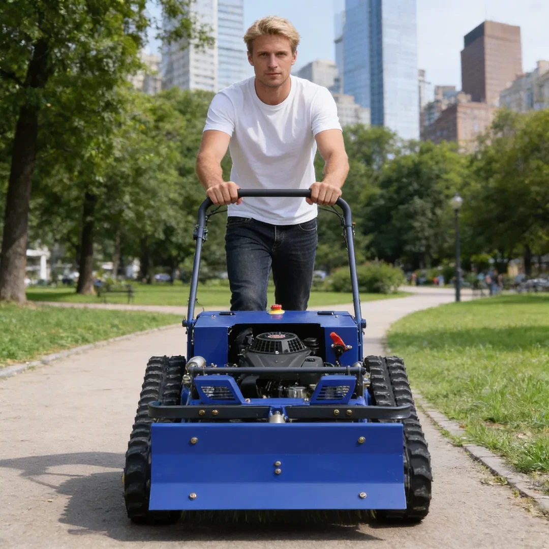 

Customized Remote Control Lawn Mower with Snow Shovel - Cordless Low Noise Grass Cutting Machine for Yard Care