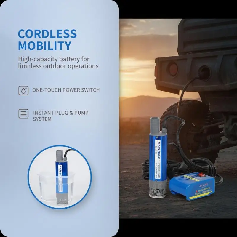 Lithium Battery Powered Electric Fuel Transfer Pump 38mm Cordless No Wiring Needed for Truck Construction Site Refueling
