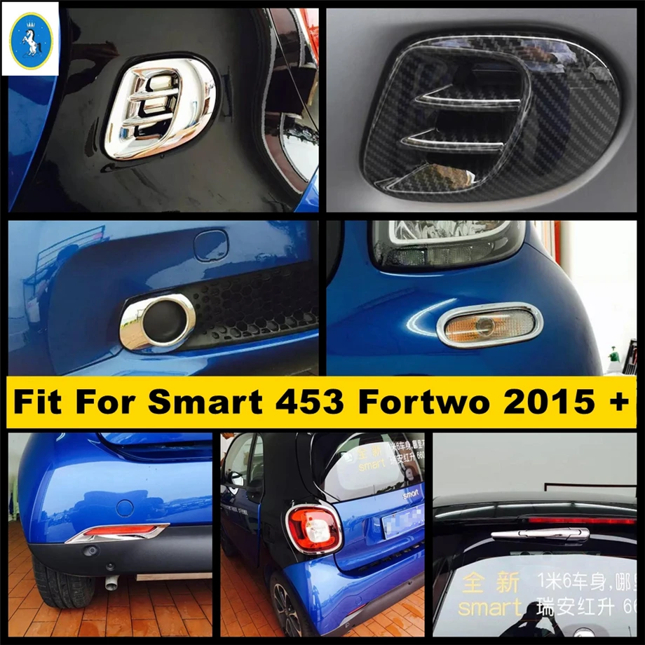 

Chrome Front / Rear Trunk Fog Lamps / Side Body Air AC / Turn Signal Lights Frame Cover Trim For Smart 453 Fortwo 2015 - 2020